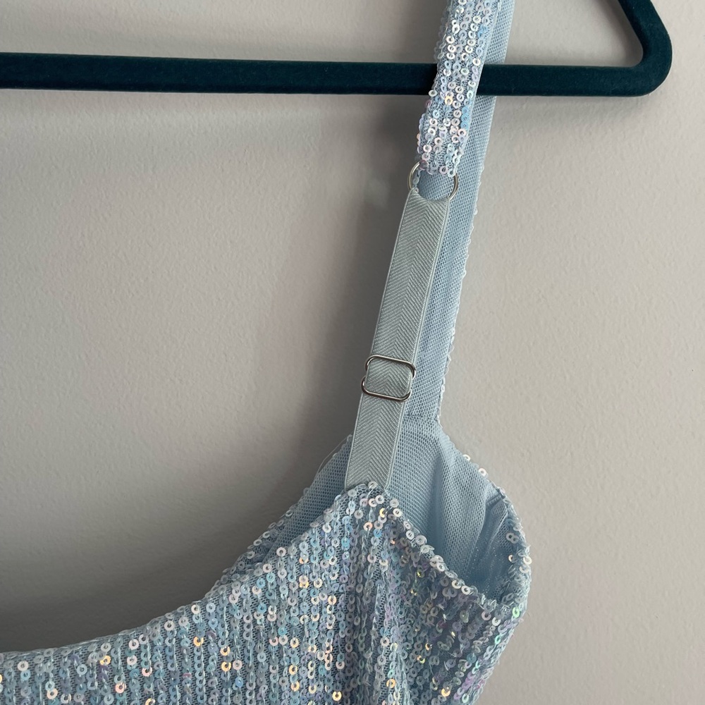 Light Blue Sparkle Bodysuit - Women - Picture 7 of 10